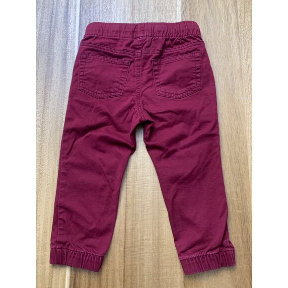 Cat & Jack Toddler Burgundy Pull-On Pants w/ Stretch Waistband & Drawstring 2T - Picture 3 of 10